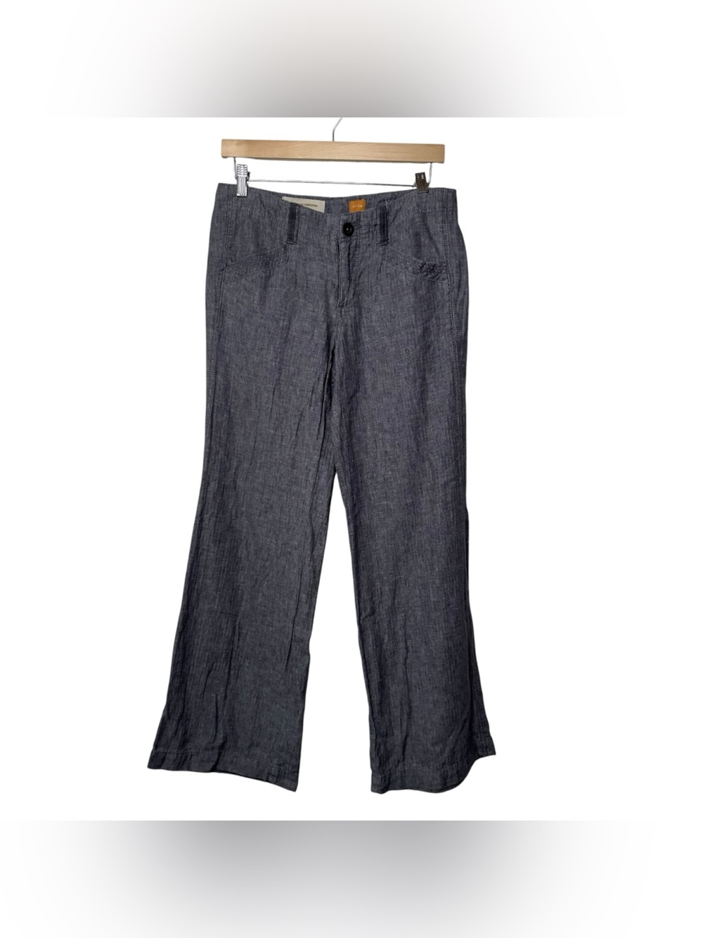 Anthropology Pilcro and the Letterpress Wide-Leg Linen-Blend Trousers Size